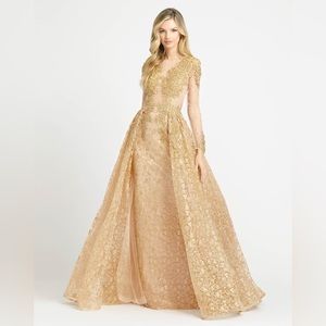 Mac Duggal 20100 Gold Embellished Ball Gown - sleeves removed and worn once